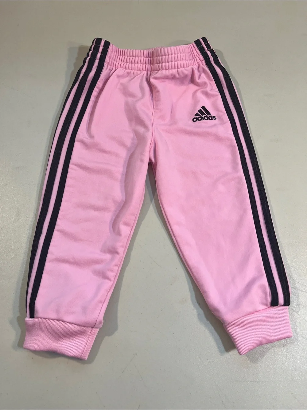 adidas Pink Joggers with Black Side Stripes